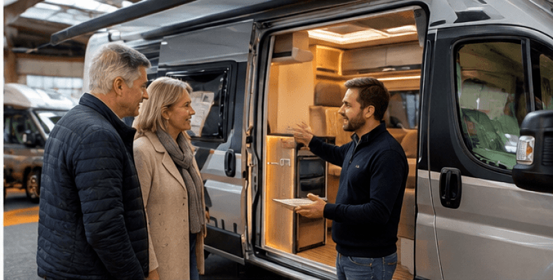 klanten bij camper